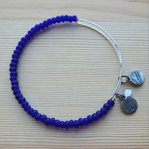 NWOT Alex and Ani Silver Blue Bead Bracelet
